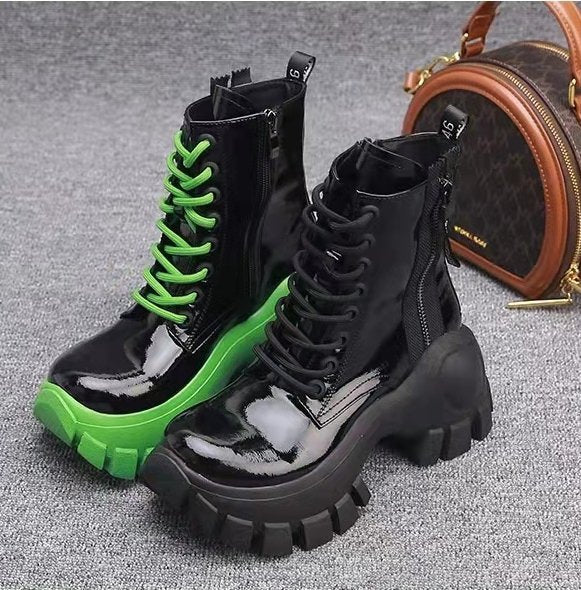 Autumn New Lace Up High Top Women's Shoes Trifle