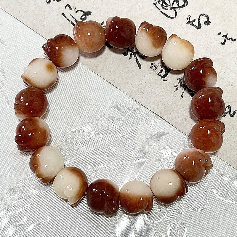 Cat's Paw Bodhi Root Hand Toy Bracelet Student Pliable Temperament White Jade Bodhi Cultural