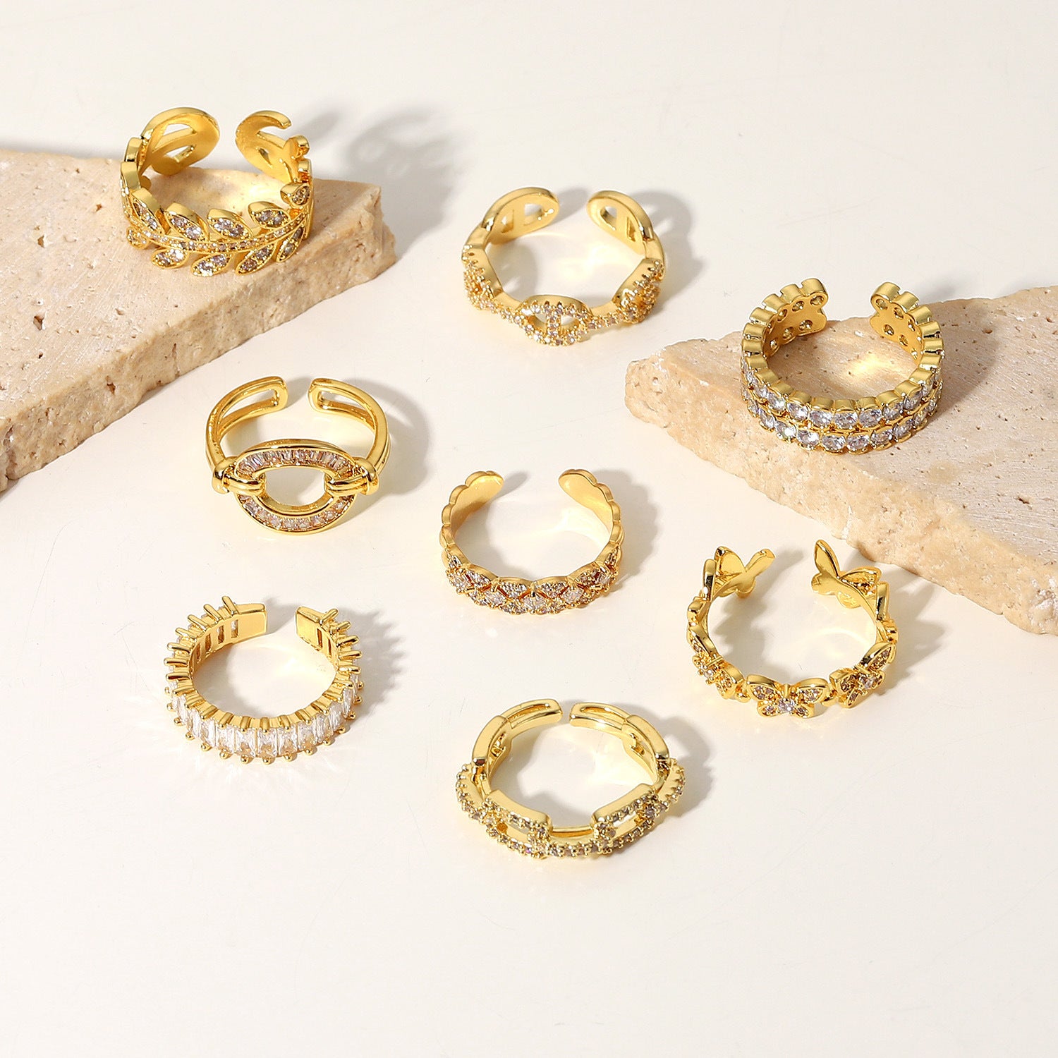 European And American INS Style Fashion Copper Zircon Ring