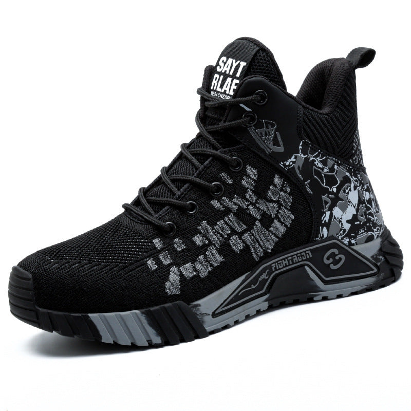 Flyknit Breathable Safety Shoes Lightweight Steel Toe Cap Anti-piercing Protective