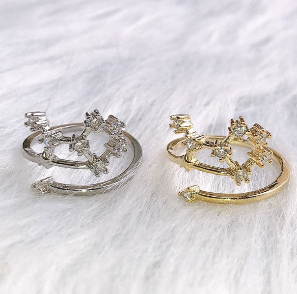12 constellations star rings