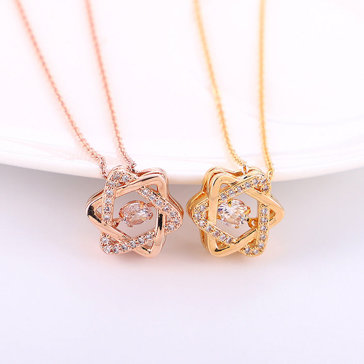 Zircon hexagram necklace