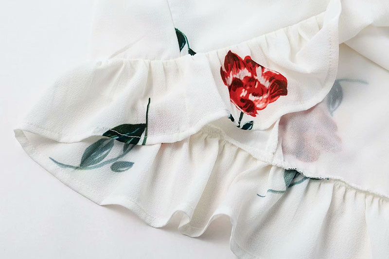 Floral print ruffle dress