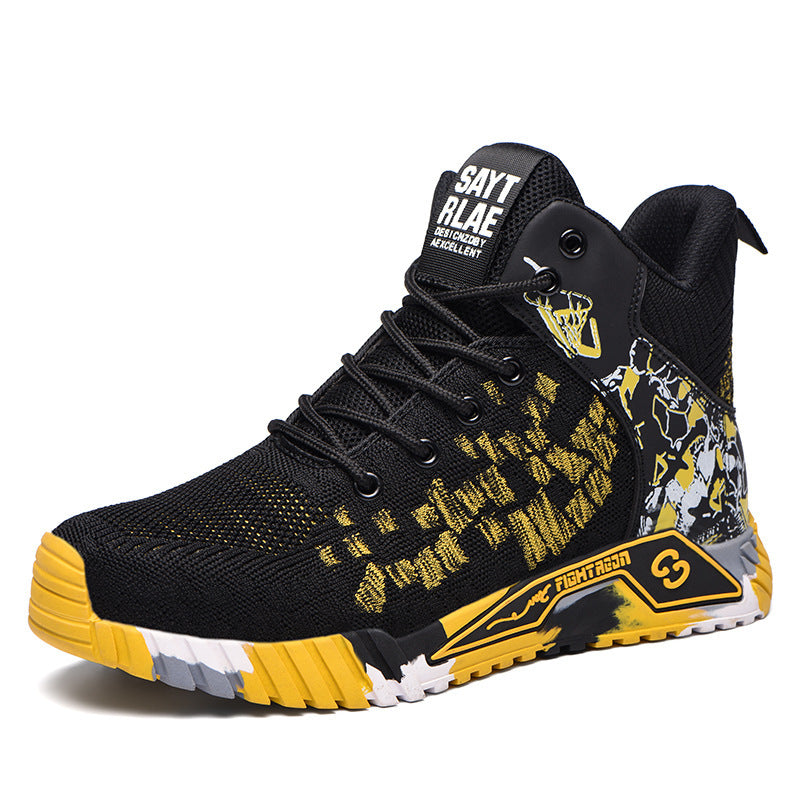 Flyknit Breathable Safety Shoes Lightweight Steel Toe Cap Anti-piercing Protective