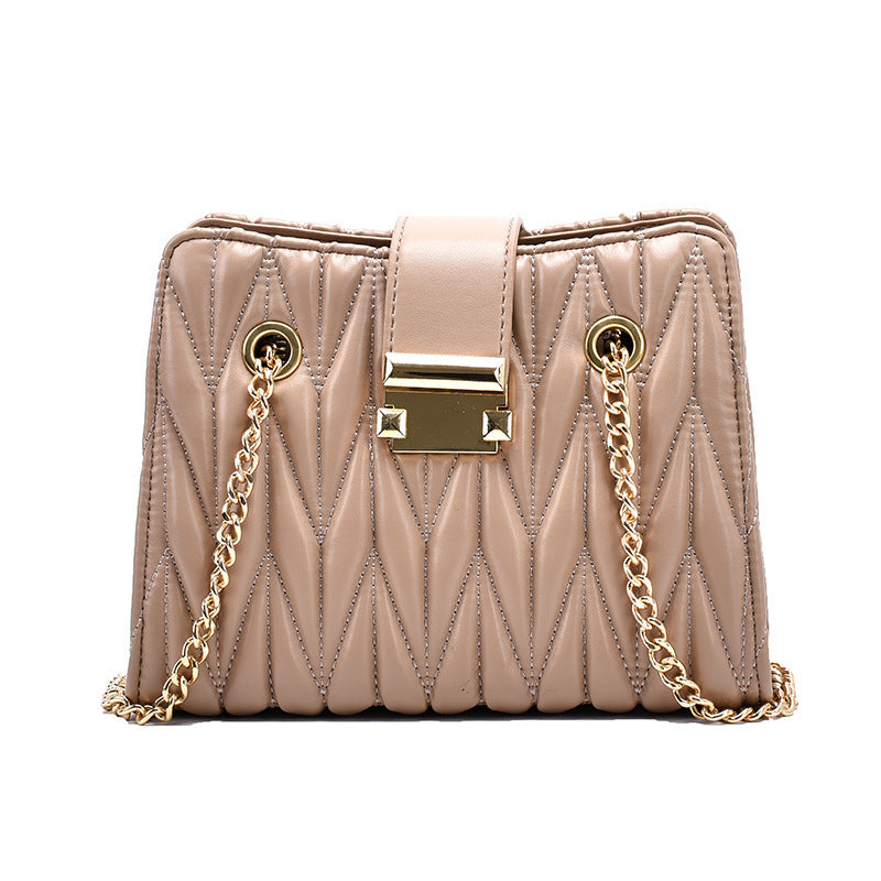 Pleated chain handbag