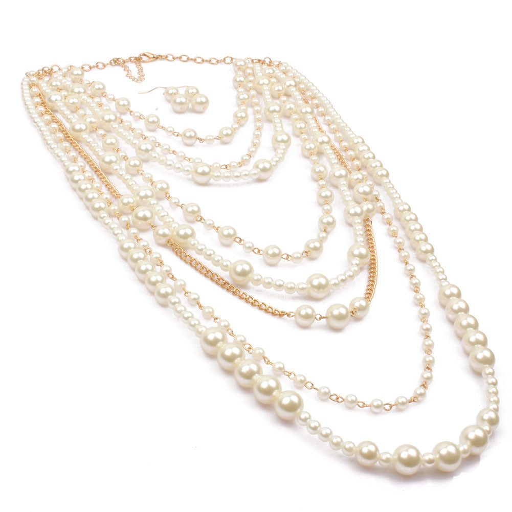Multi-layer pearl necklace