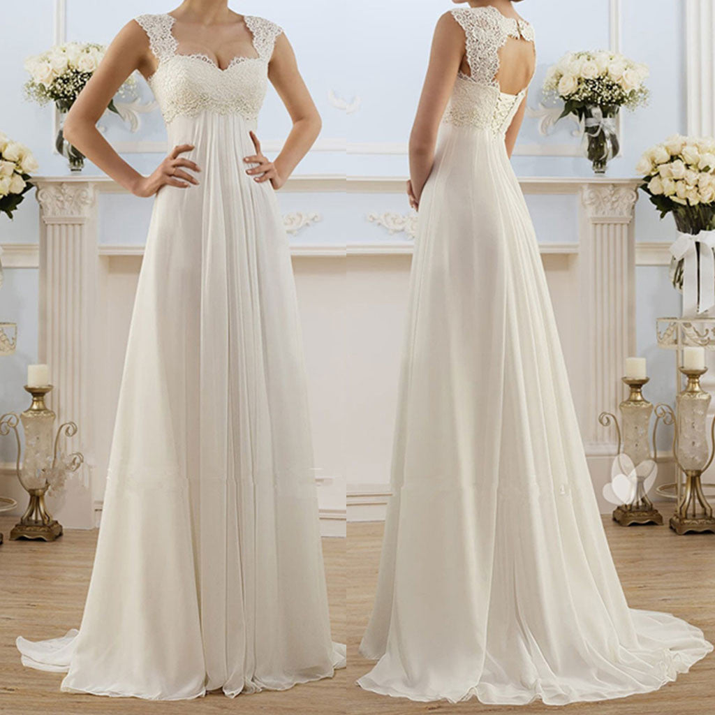 Lace stitching grounding dress