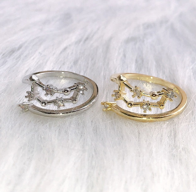 12 constellations star rings