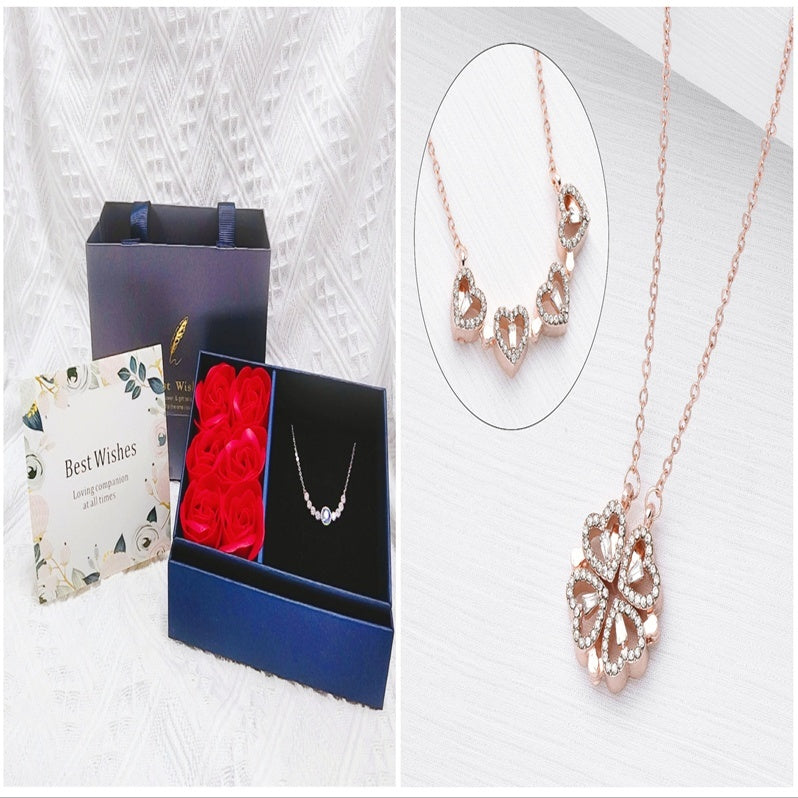Love Folding Creative Micro-encrusted Diamond Fashion Necklace