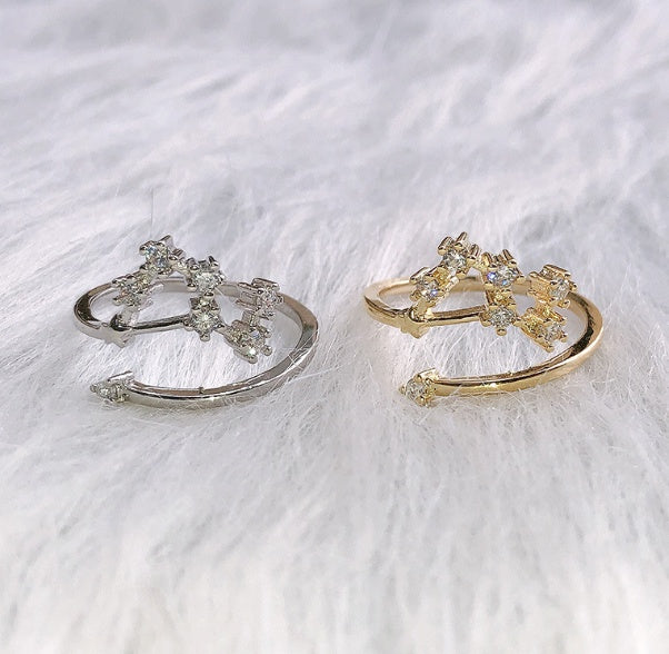 12 constellations star rings