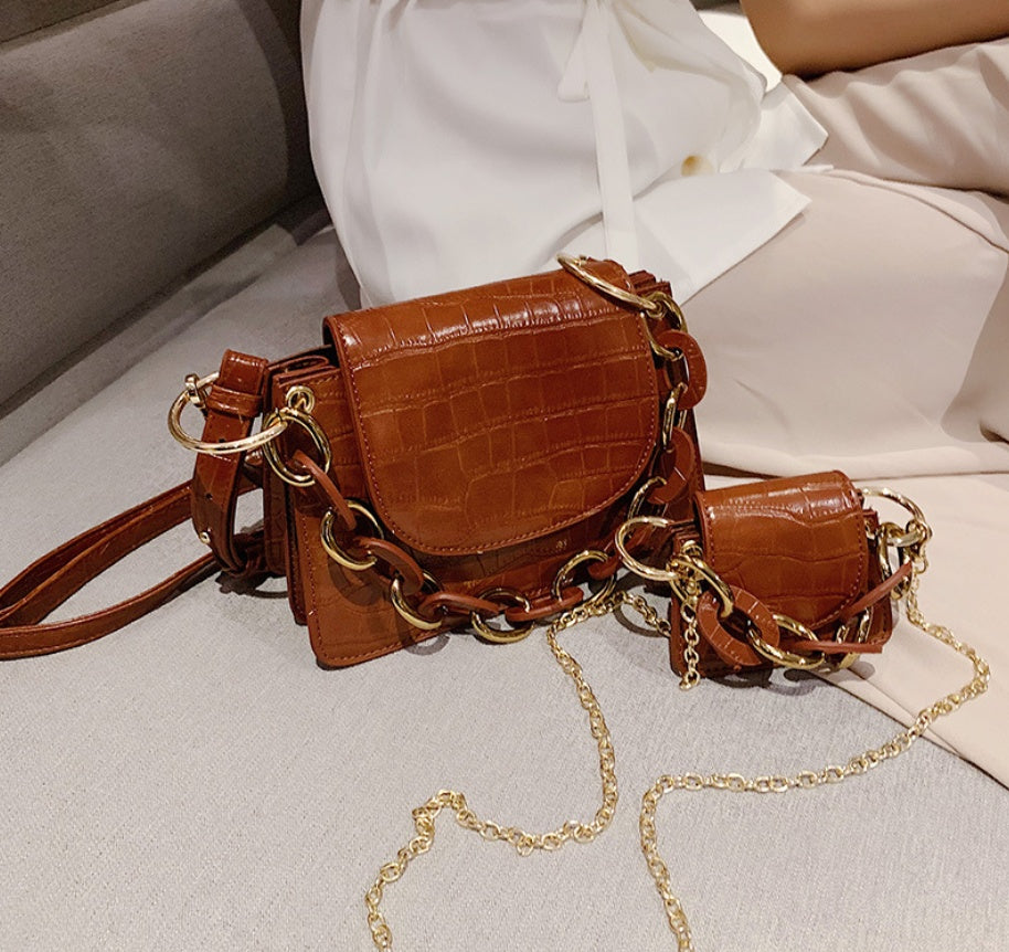 Crossbody shoulder bag small square bag