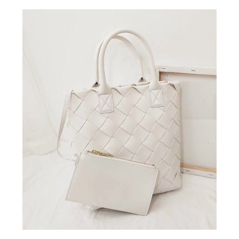 Woven diamond handbag