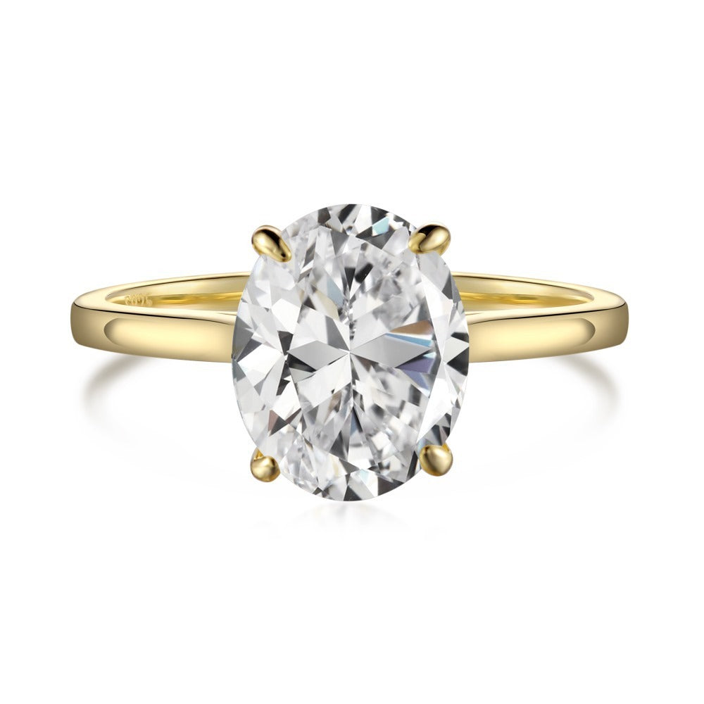 S925 Sterling Silver 5A Zircon Ring For Women