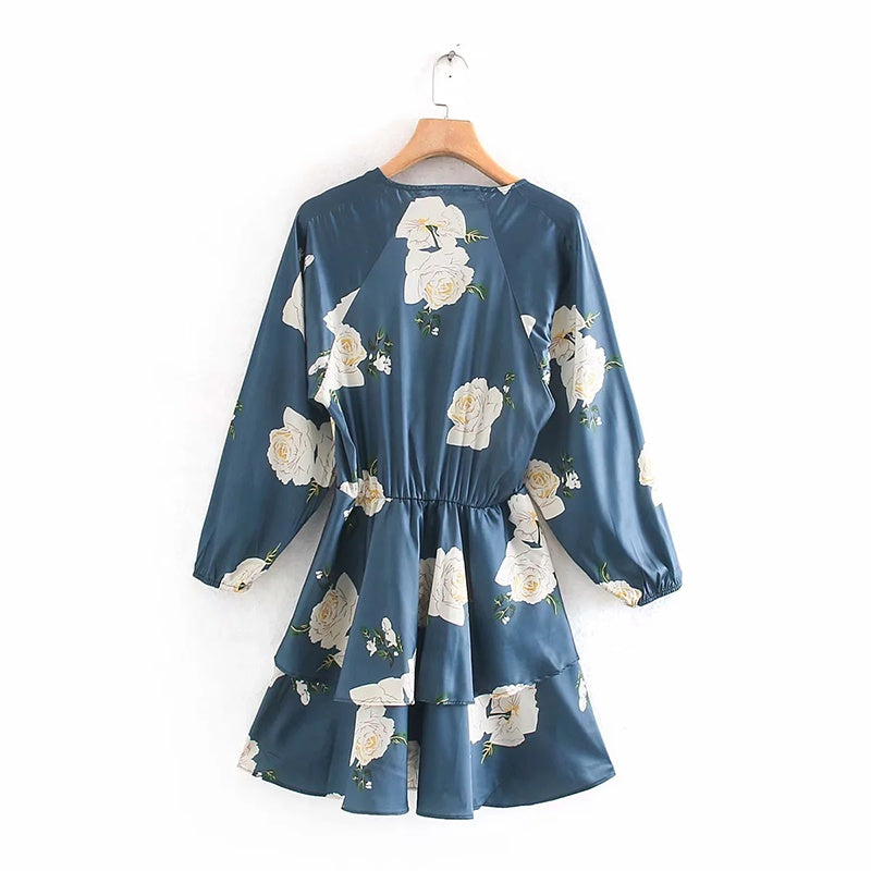 Layered floral print dress