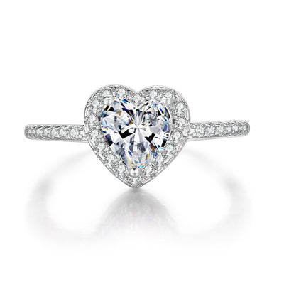 Zircon micro-plated white gold ring