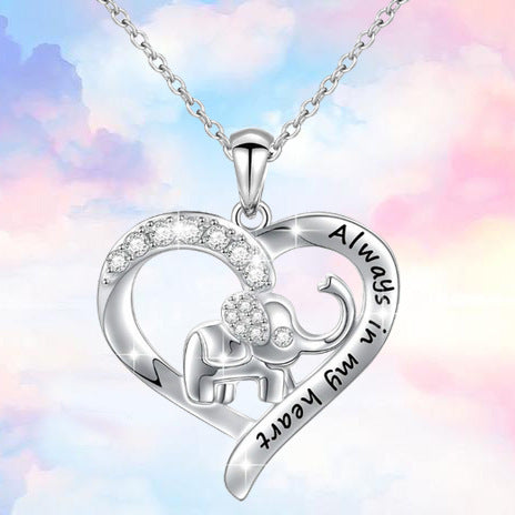 Elephant necklace personalized letter Necklace
