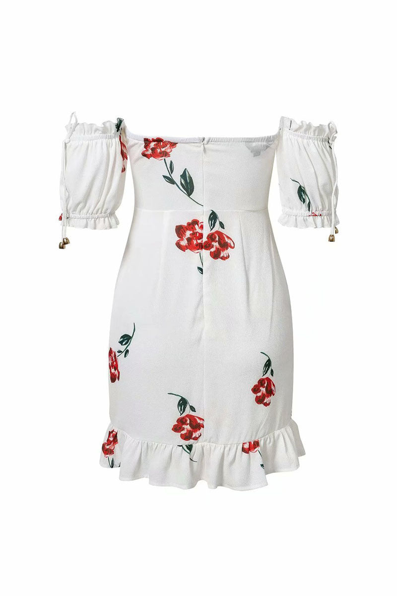Floral print ruffle dress