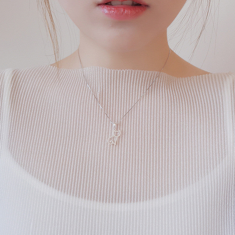 Korean sweet cat necklace simple necklace