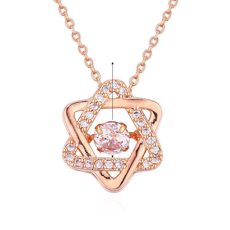 Zircon hexagram necklace