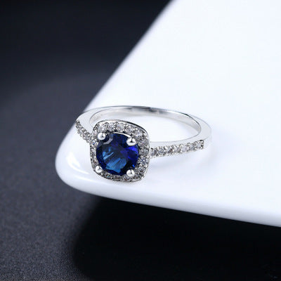 Zircon micro-plated white gold ring