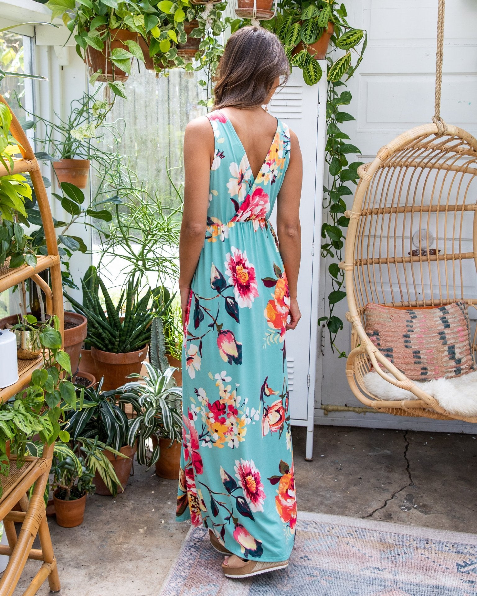 V-neck Sexy Low-cut Print Dress