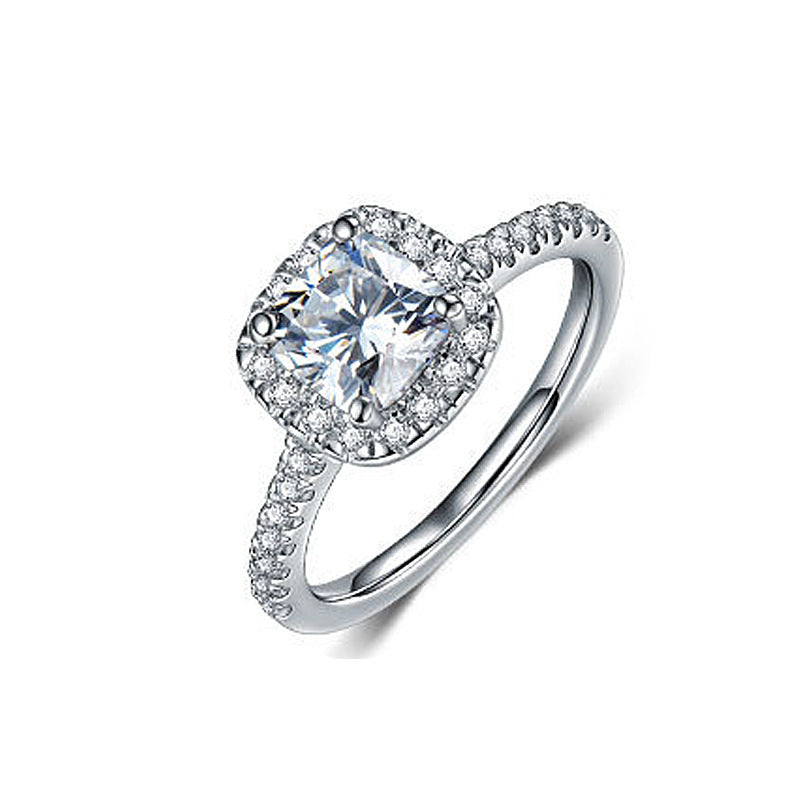 S925 sterling silver simulated diamond ring