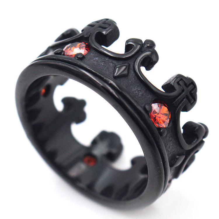 European and American vintage titanium steel ring