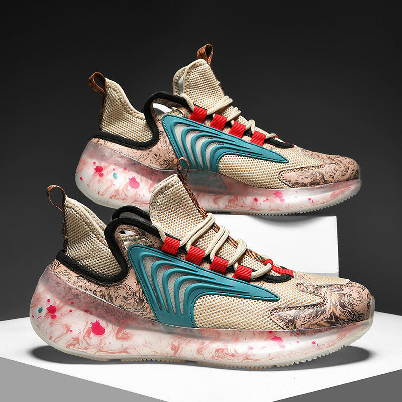 Graffiti Mesh Sports Casual Breathable Men's Shoes