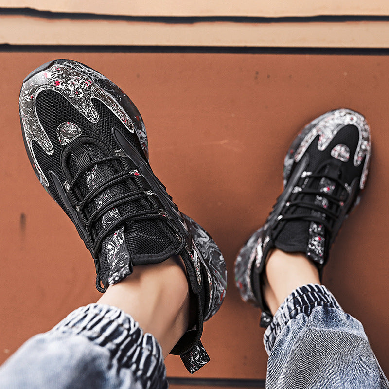 Graffiti Mesh Sports Casual Breathable Men's Shoes