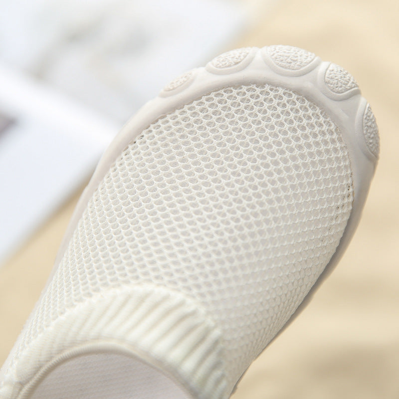 Mesh Hole Shoes Breathable Semi-sandal Shoes