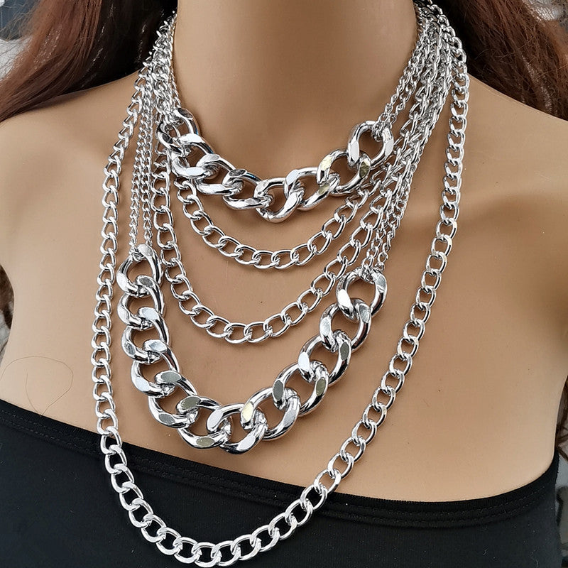 Exaggerated Multi-layer Tassel Handmade Chain Necklace