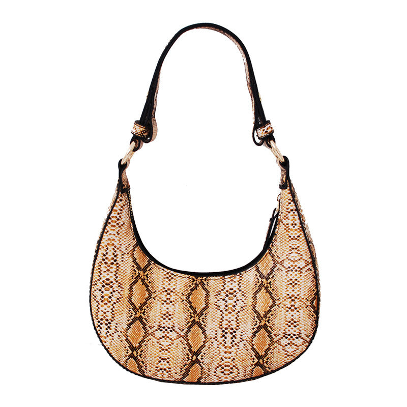 Korean Fashion Snake Print Underarm Bag