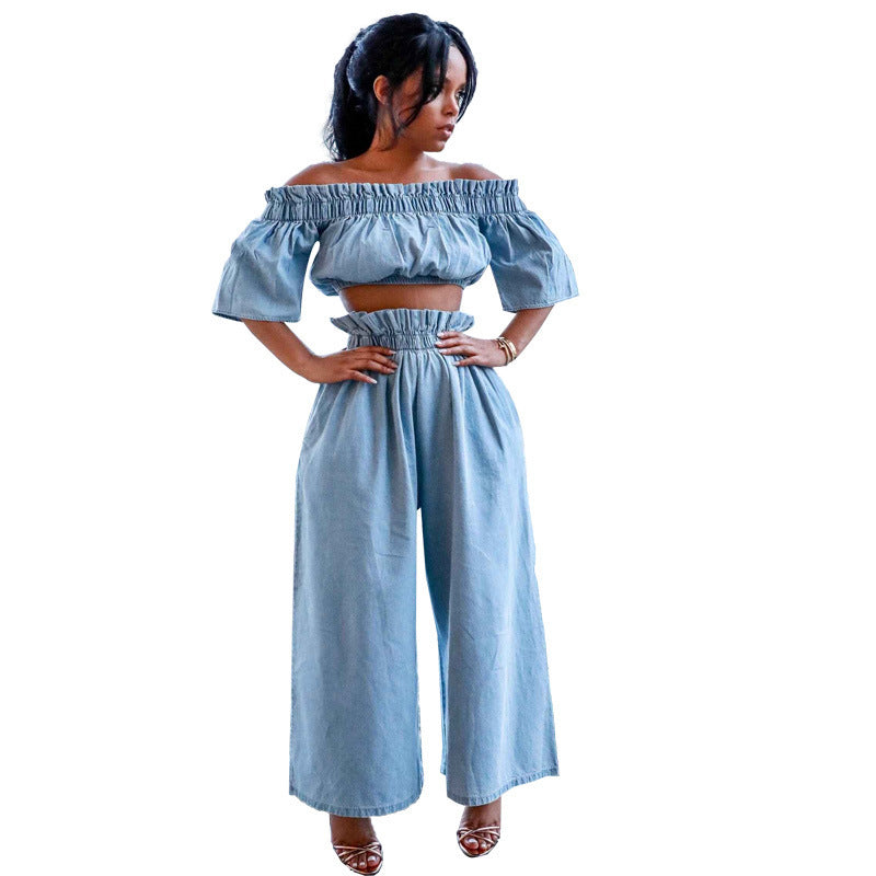 VAZN WYM1940 Solid A line Colorful Skinny Short Sleeve Long Pants Summer Women Casual 2Piece Two Fashion Bodycon Women Set