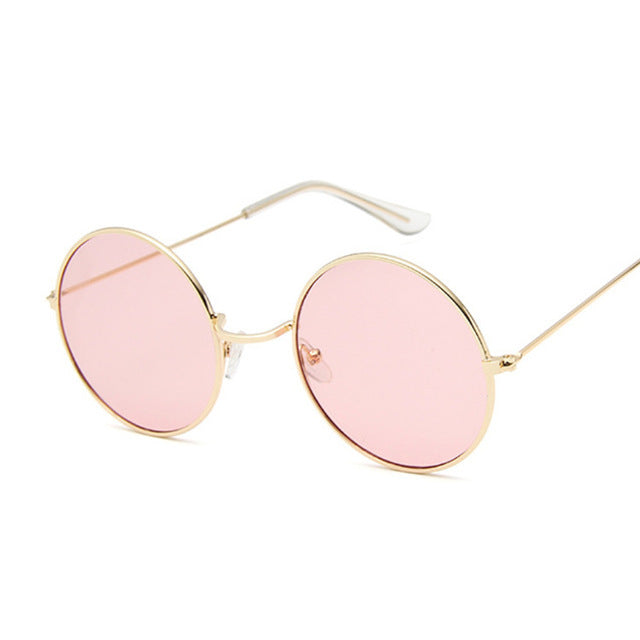 Retro Round Pink Sunglasses - Lena
