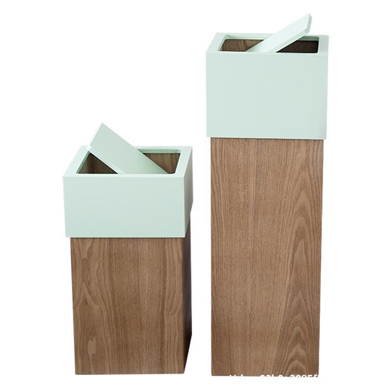 New Products Nordic Style Wooden Trash Can Large Household Creative Living Room Bedroom B & B Hotel Paper Basket