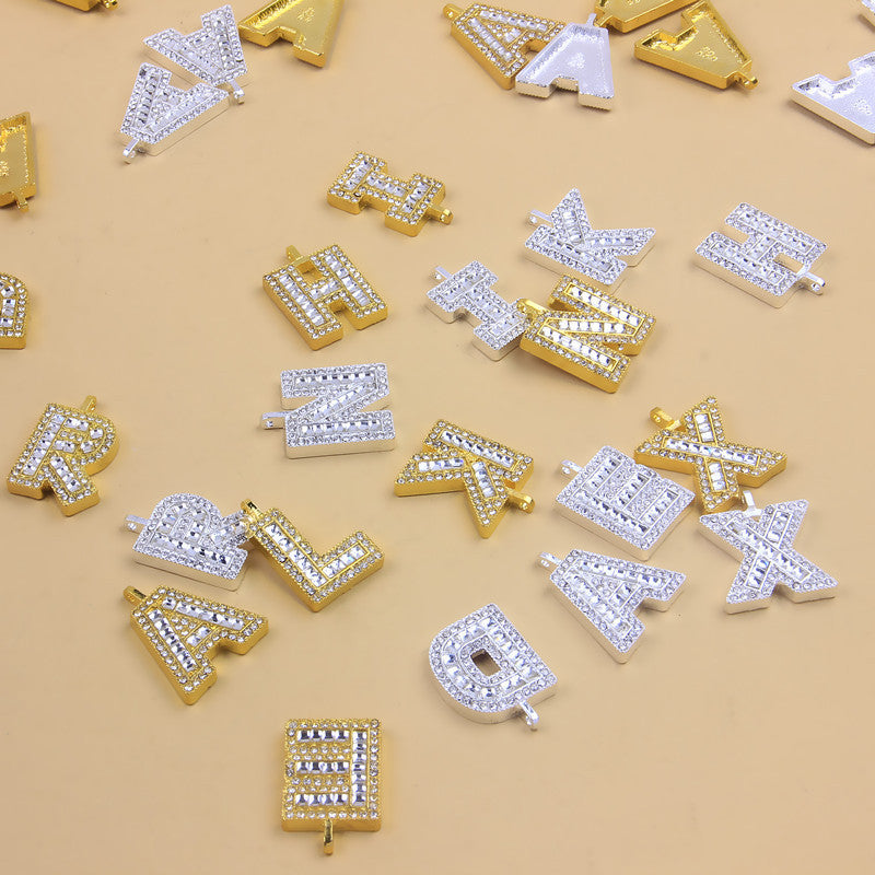 Necklace Personality Trendy Diy Creative Zircon Letter Pendant Necklace
