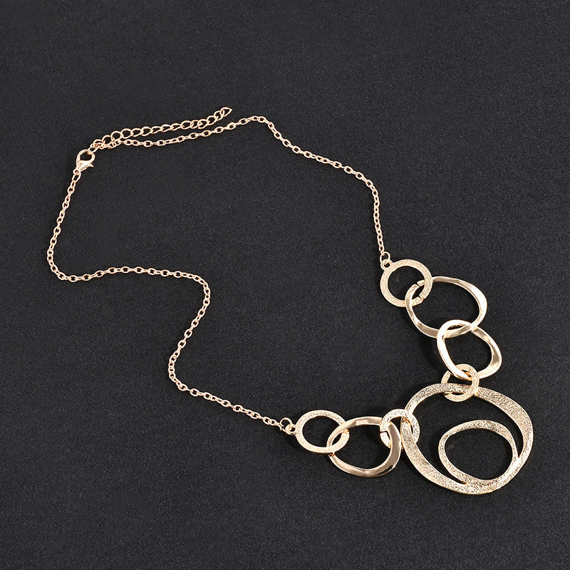 Korean Fashion Geometric Multi-Circular Necklace Necklace
