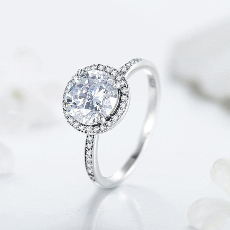3 Carat Zircon Ring Women Made Old European And American Hand Ornaments Popular Jewelry