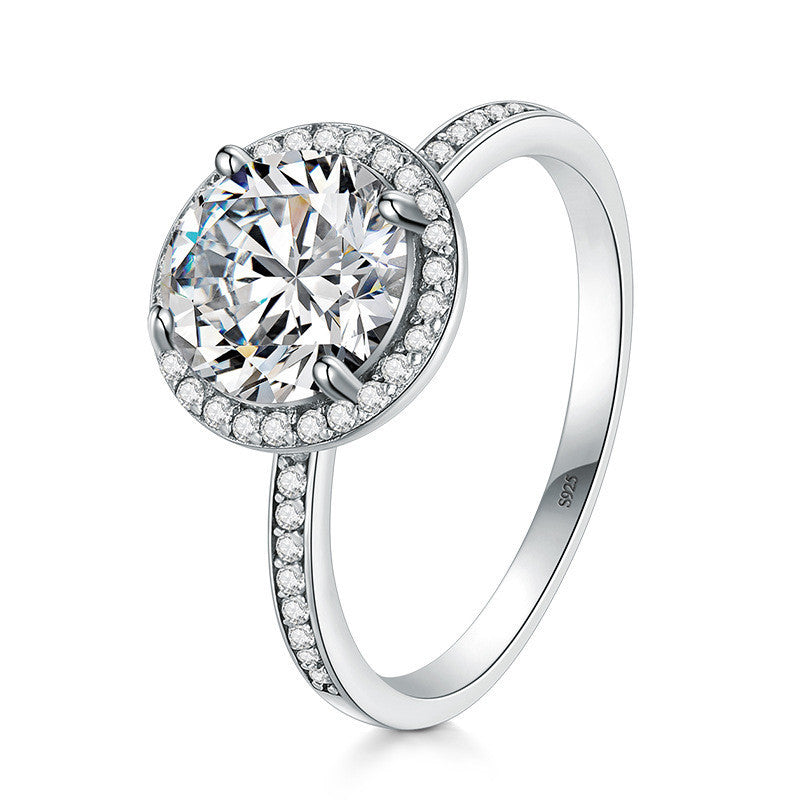 3 Carat Zircon Ring Women Made Old European And American Hand Ornaments Popular Jewelry