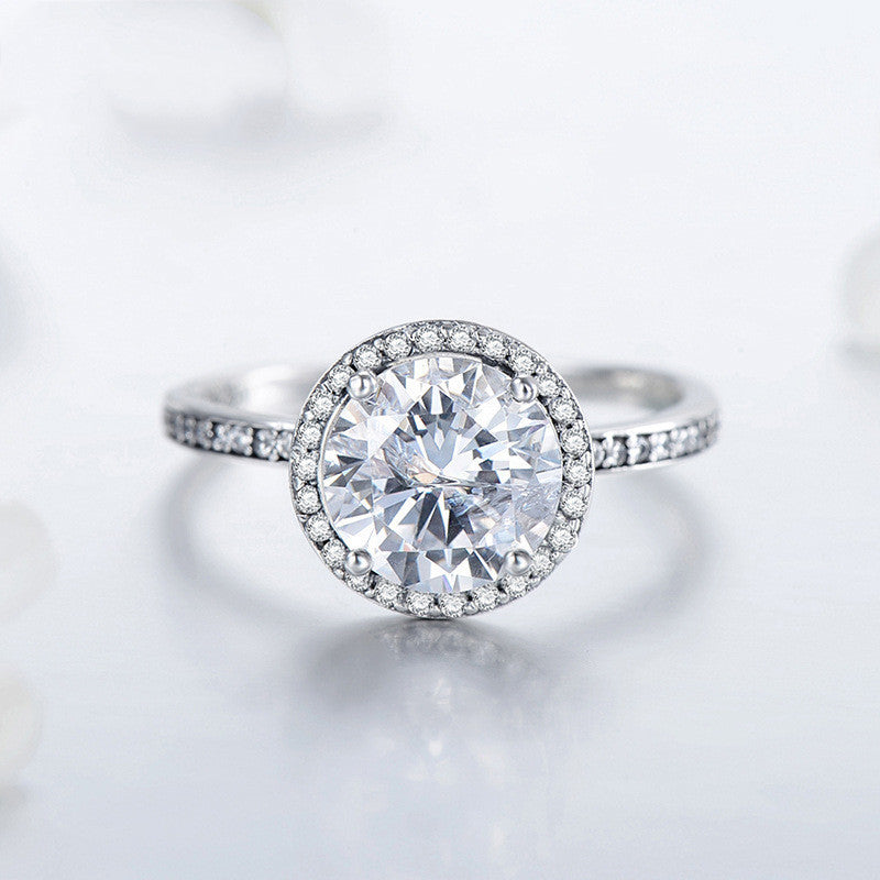 3 Carat Zircon Ring Women Made Old European And American Hand Ornaments Popular Jewelry