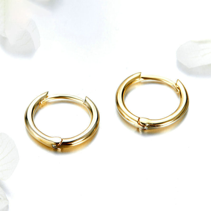 Sterling Silver Earrings Ladies Fashion Rose Gold Plated Simple Sterling Silver Ear Buckle
