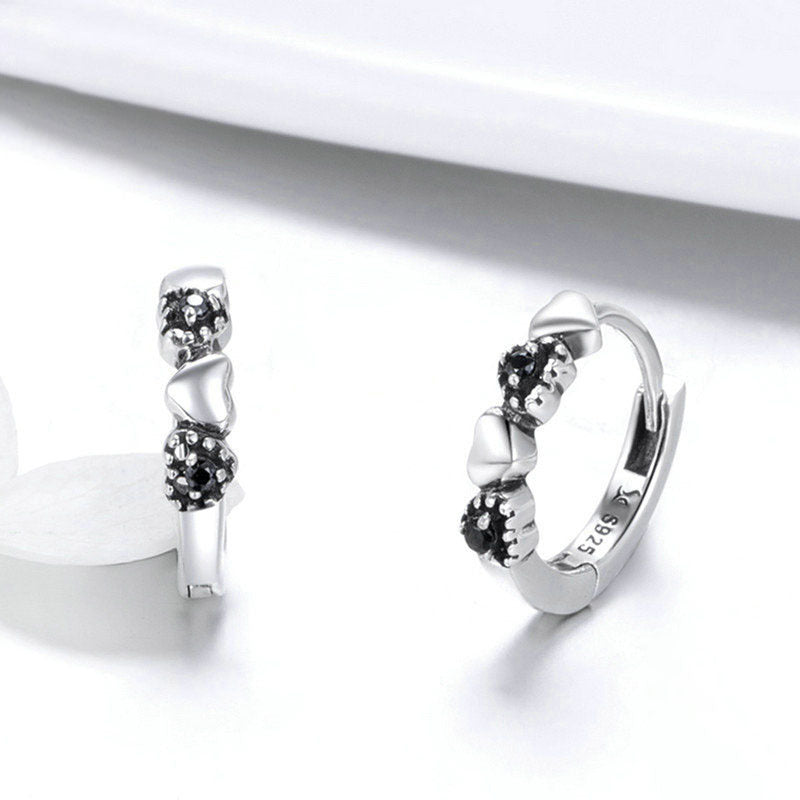 Sterling Silver Earrings Ladies Fashion Rose Gold Plated Simple Sterling Silver Ear Buckle