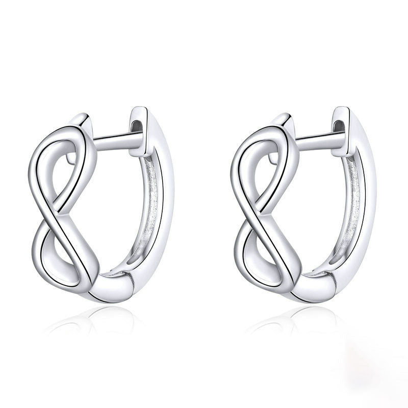 Sterling Silver Earrings Ladies Fashion Rose Gold Plated Simple Sterling Silver Ear Buckle