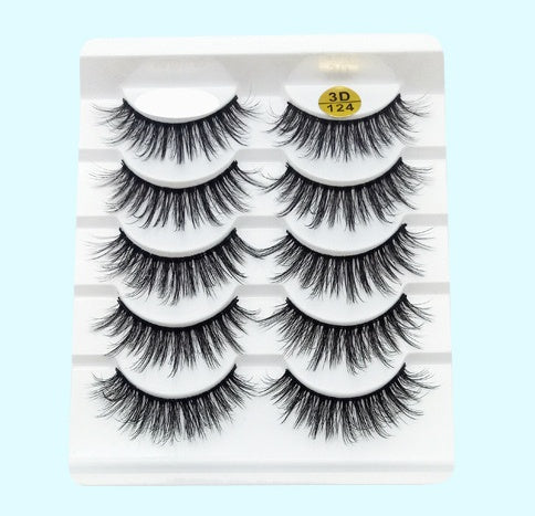 Mink False Eyelashes 3D False Eyelashes Five Pairs Of Soft Cotton Stalk