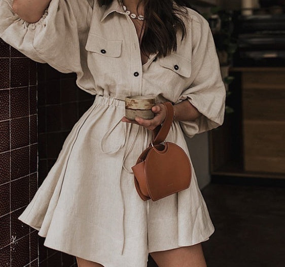 Cotton and linen dress