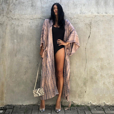Casual, Long Sleeve Beach Cover Up (Pink)- Lena™ - Lena