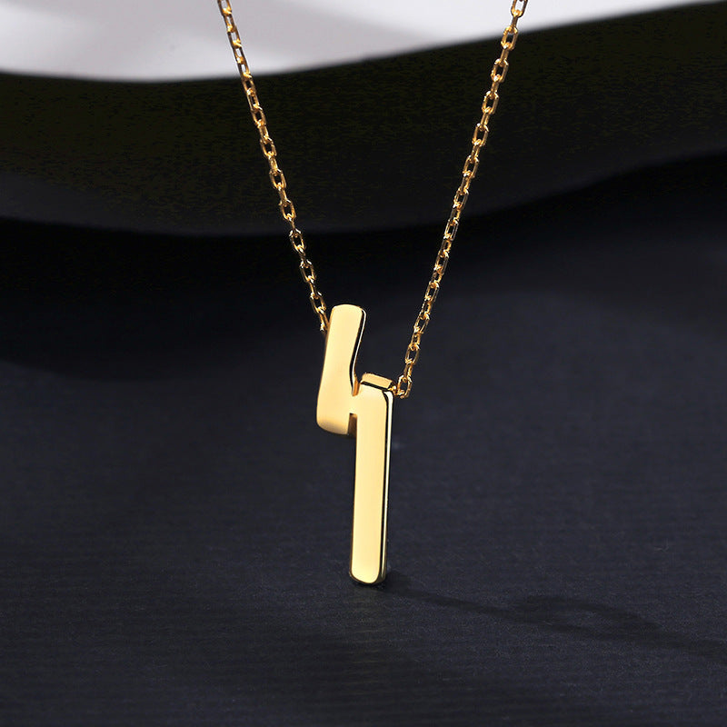 Sterling Silver Necklace Glossy One-word Necklace