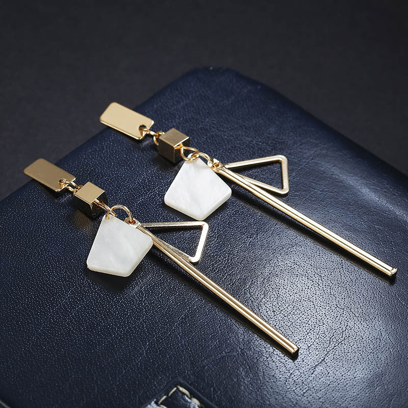 Simple personality geometric earrings long earrings earrings