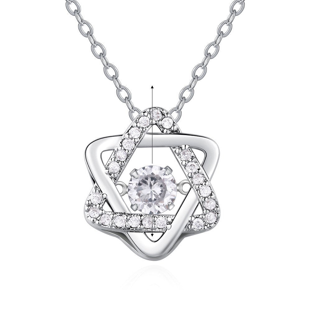 Zircon hexagram necklace