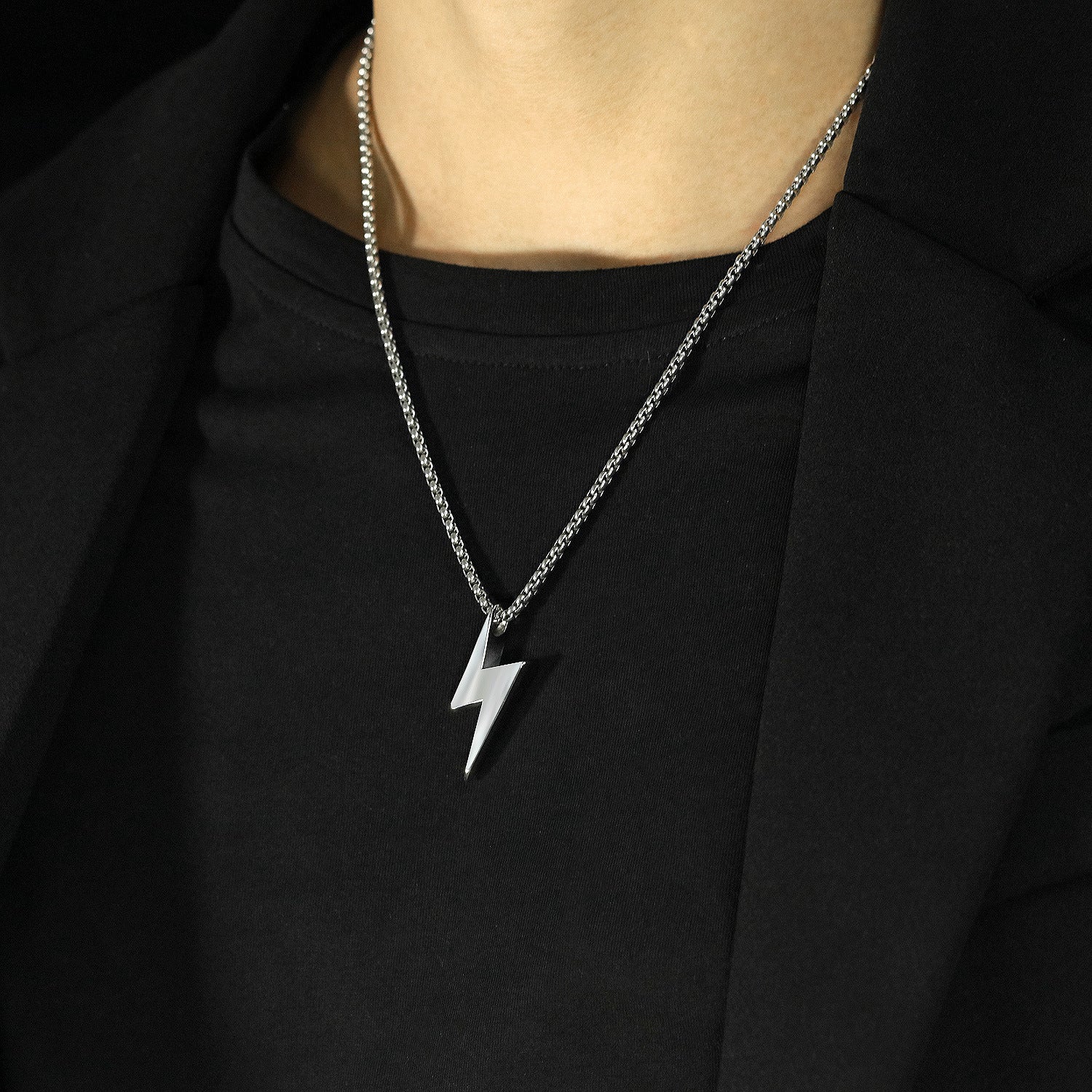 Lightning Titanium Steel Trendy Men's Necklace